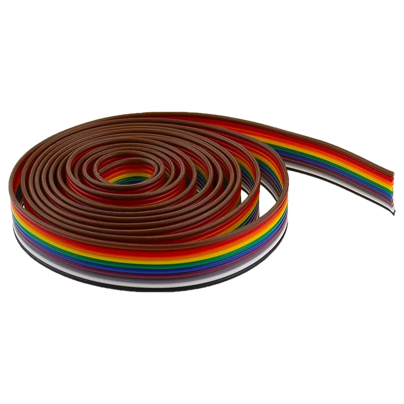 Ribbon Cable 1/5meters/lot Ribbon Cable 10WAY Flat Color Rainbow Ribbon Cable Wire Rainbow 10P 28AWG