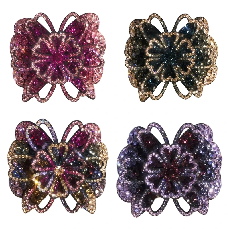 

Crystal Flower Barrette Clip Headwear Rhinestones Flower Hair Clip Rhinestones Flower Hairpin Rhinestones HairClamp M6CD