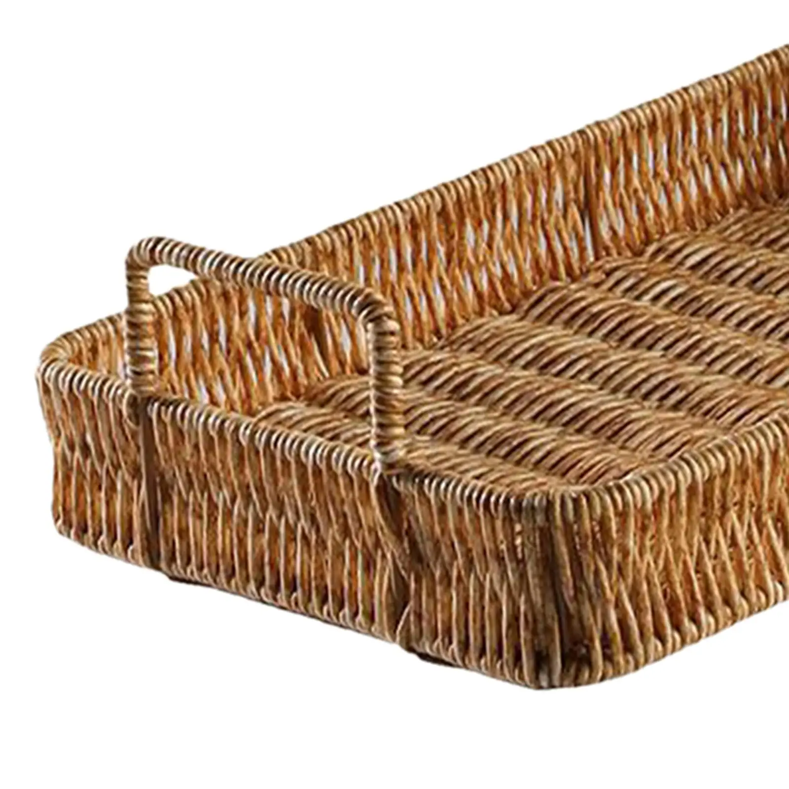 Rectangular Hand Woven Serving Tray Multipurpose Decoration Vegetables Holder Kitchen Organizer Crafts for Coffee Table Home 5