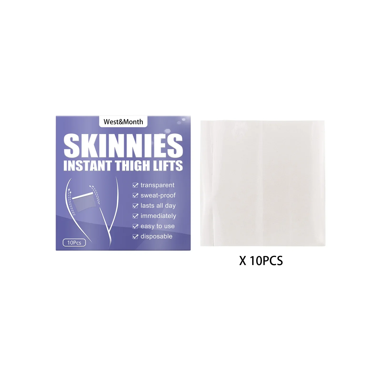Invisible Thin Leg Stickers 10Pcs Fast Lifting Thigh Line Wrinkle Flabby Sagging Skin Tightening Tape Instantly Firming Skin