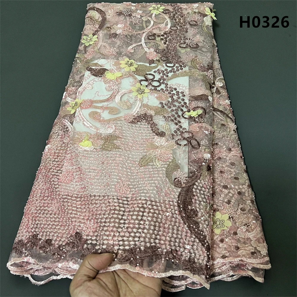 

Высокое качество, Африканский нигерийский Тюль 2024, кружево, ткань для выпускного вечера, 5 ярдов