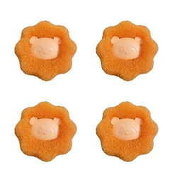 Reusable Laundry Hair Removal Washing Balls - Anti-winding Cleaning Tool (4pcs orange)