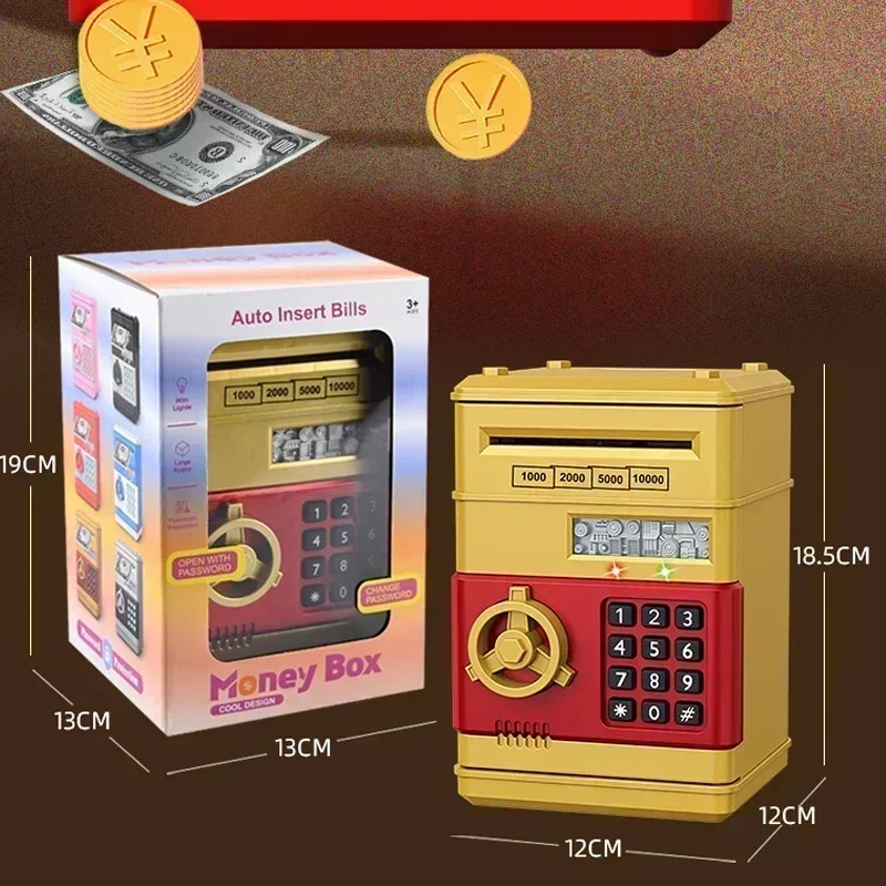 Elektronische Piggy Automatische Mini Safe Munten Cash Saving Spaarpot Wachtwoord Teller Code Key Lock Coin Bank ATM Kind Cadeau_voghion.com