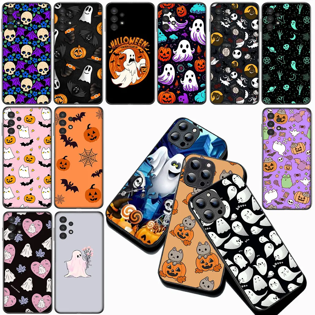 Little Ghost with Halloween Pumpkin Phone Cover - Festive Protective Case