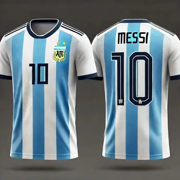 Summer 2025 new 3D printed football jersey breathable and quick-drying sporty casual men's T-shirt