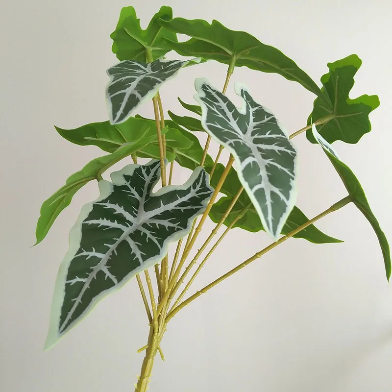 31in Large Fake Tropical Monstera Plants Artificial Palm Tree Plastic Leaf Water Plant for Office Desk Home Garden Greenery Deco