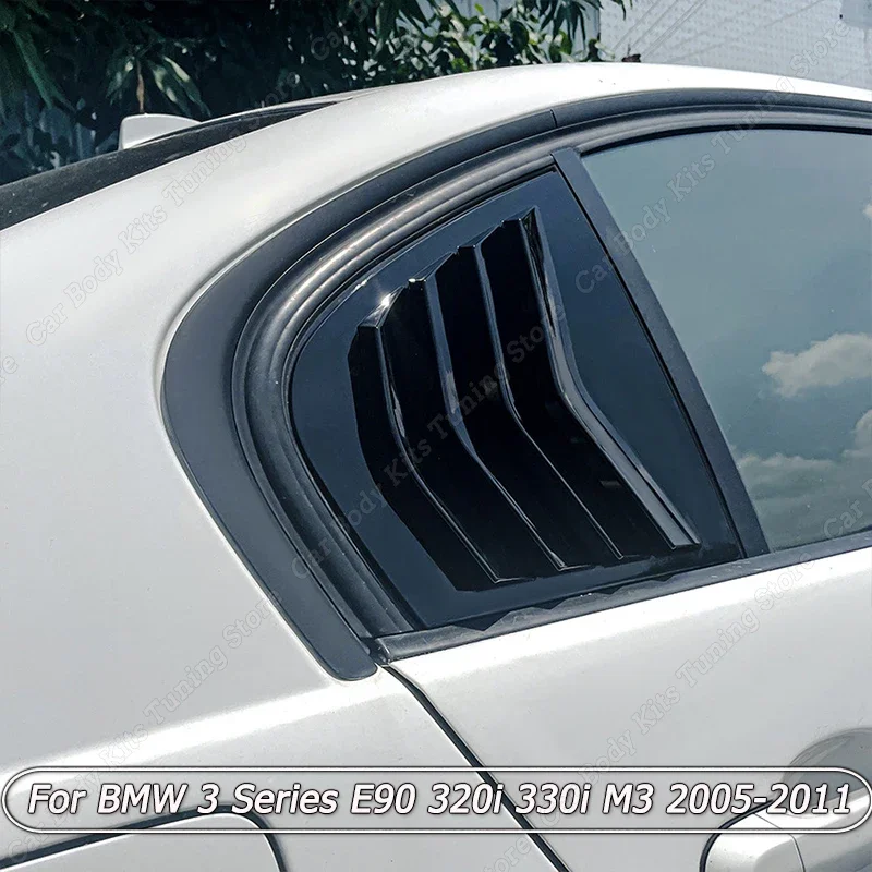 

For BMW 3 Series E90 320i 330i M3 2005-2011 2PCs Rear Side Window Louver Shutter Triangle Decoration Modified Accessories ABS