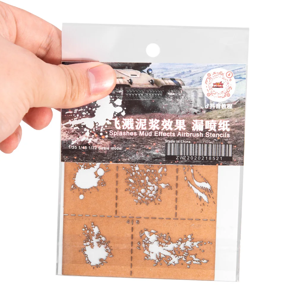 Military Model Accessories Tools Corrosion Stain Stenciling Template Leakage Spray Paper Diorama Kits 1Pcs 2