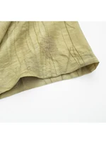 TFMLN Women's Fashion Two Piece Set Loose Jacquard Shirt 2024 High Waist Trousers Set Lapel Half Sleeve Shirt Wide Leg Pants - Image 6