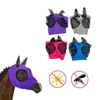 1pc Horse Flying Mask Anti-Fly Worms Breathable Stretchy Knitted Mesh Masks With Ears Horse Riding Equipment 1