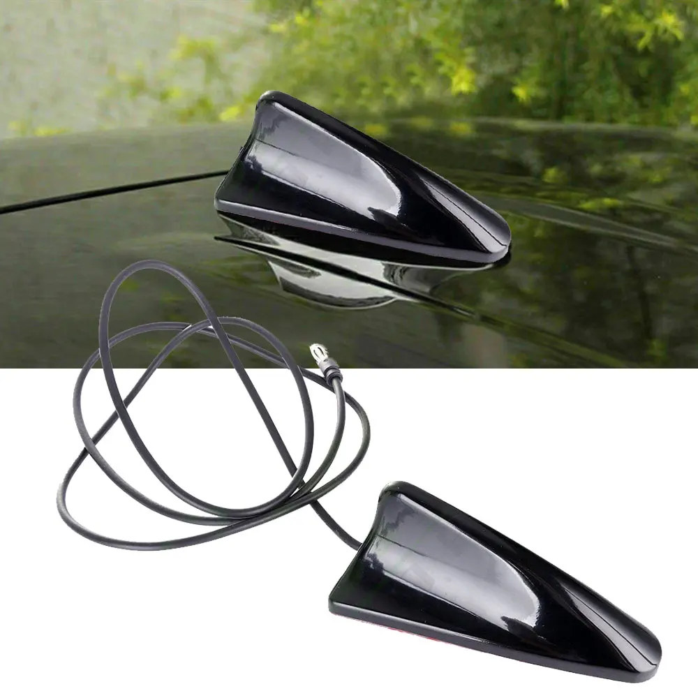 

Black Universal Shark Fin Antenna Auto Radio Roof Signal Aerial Car Radio AM/FM Car Styling Car Roof Radio Signal Reception