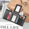 GENODERN Business Men's Leather Wallet Tri-Fold Multi-Card-Slot Wallet US Gold Clip Coin Pocket 1