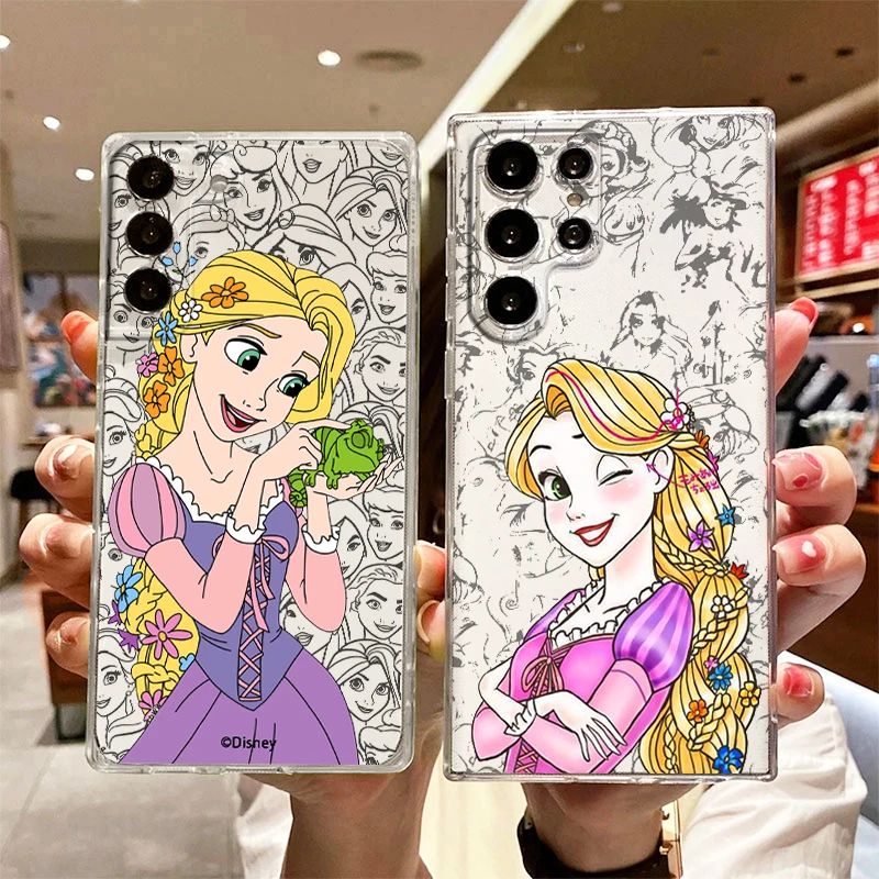 

Disney Rapunzel Princess Pretty For Samsung S23 S22 S21 Ultra S20 FE Pro Lite S10 S9 S8 Plus 5G Transparent Phone Case Cover