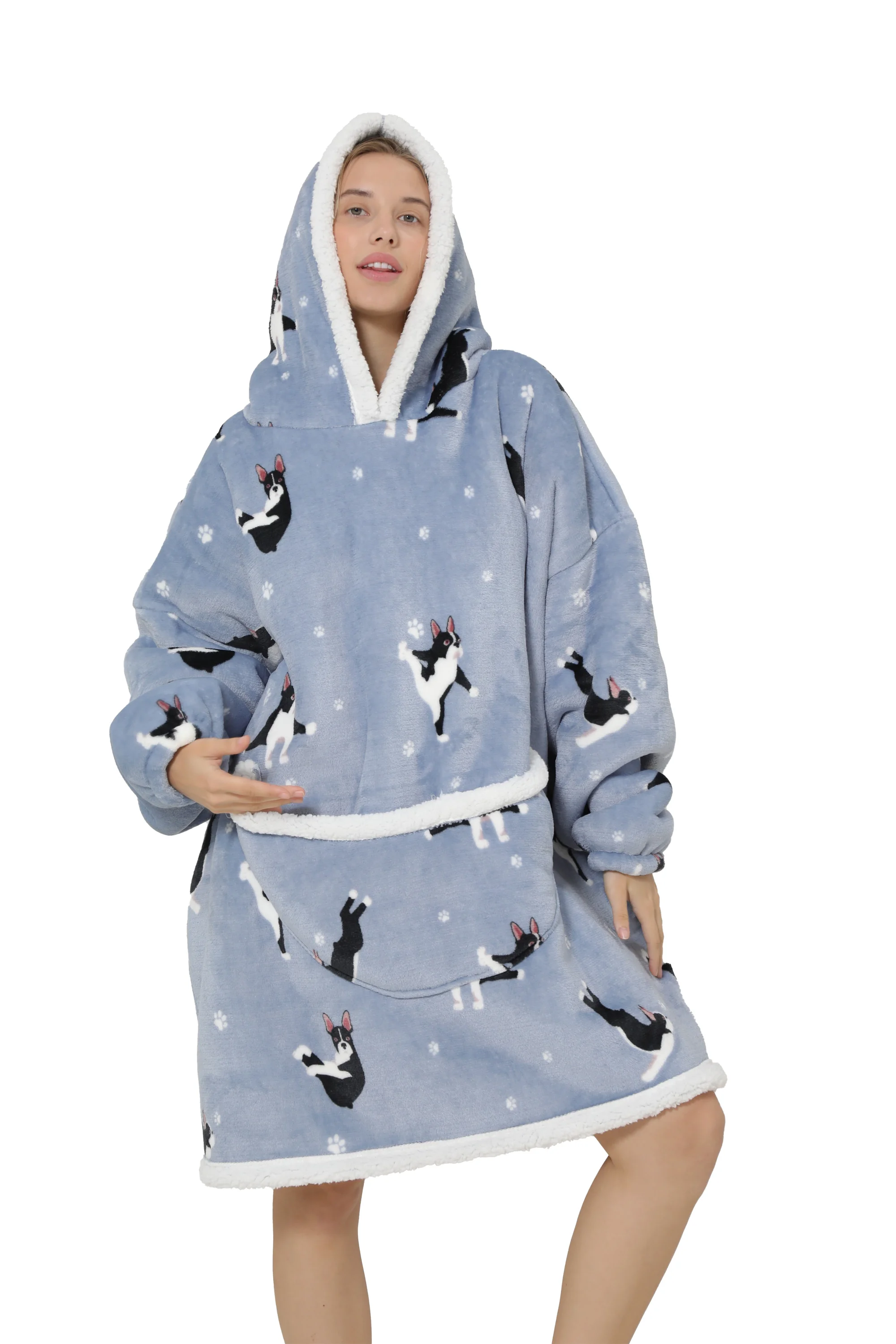 Plush Oversized Wearable Sherpa Blanket Hoodie