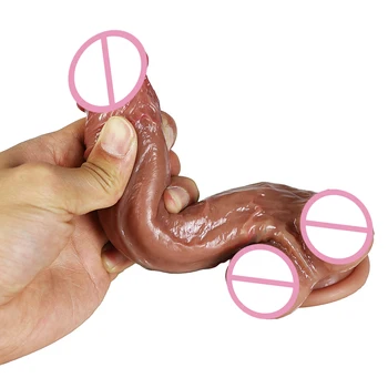 12.6 Inch XXL Realistic Dildo with Powerful Suction CupRealistic Penis Sex Toy Flexible G-spot Dildo with Curved Shaft and Ball 3