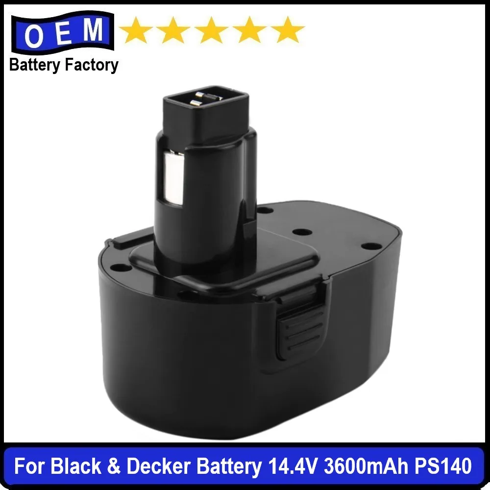 100 New power 14.4V 3.6Ah Ps140 Battery for Black Decker PS140, PS140A
