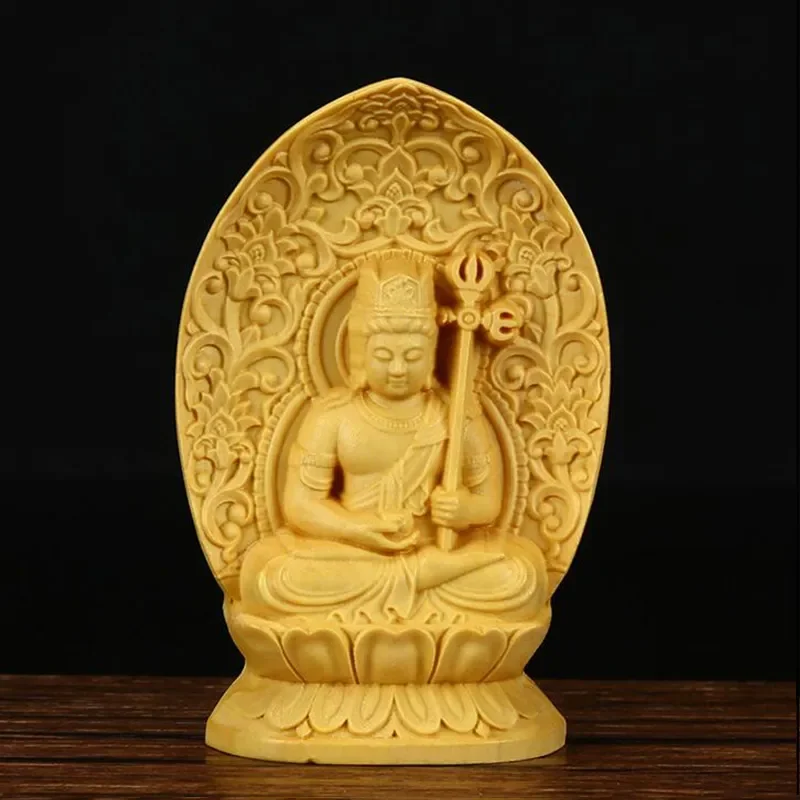 Exquisite Wood Carved Statue Guanyin Bodhisattva Figurine Tathagata Buddha Sculpture Buddha Zen Lucky Crafts Home Decor Pray Box