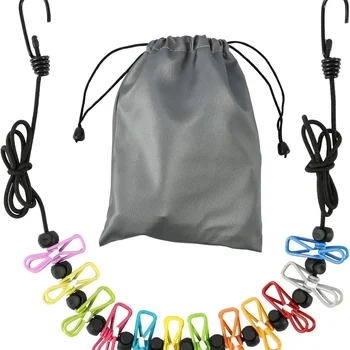Retractable Portable Clothesline for Travel，Clothing line with 12 Clothes Clips, for Indoor Laundry Drying line,Outdoor Camping