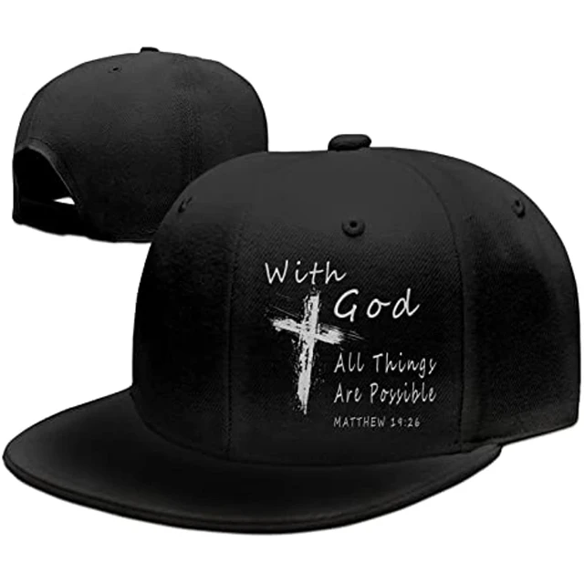 With God All Things Are Possible Christian Faith Snapback Hats for Men  Baseball Cap Adjustable Flat Bill Trucker Dad Gift - AliExpress
