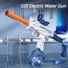 Uzi Electric Water Gun Continuous Firing Summer Pool Toys Gun with Sights Silencer Outdoor Fun Cs Game Prop For Kids 1