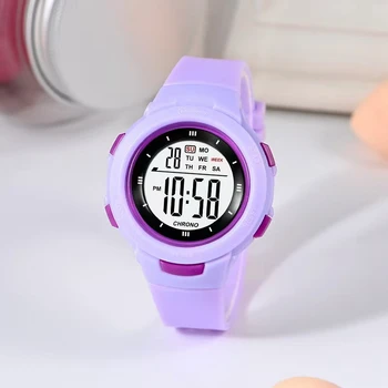 OHSEN Kids Sport Watches 50M Waterproof Purple Silicone Electronic Wristwatch Digital Children Watch For Boys Girls Gift 1
