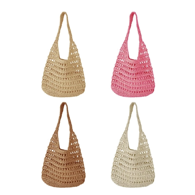 

Fashion Straw Hollow Tote Handbag Reusable Large Capacity Beach Shoulder Bag