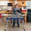 Miter Saw Stand, 5-in-1 Portable Workbench, Quick Folding Work Table with Detachable Miter Saw Stand & Height Adjustable 4
