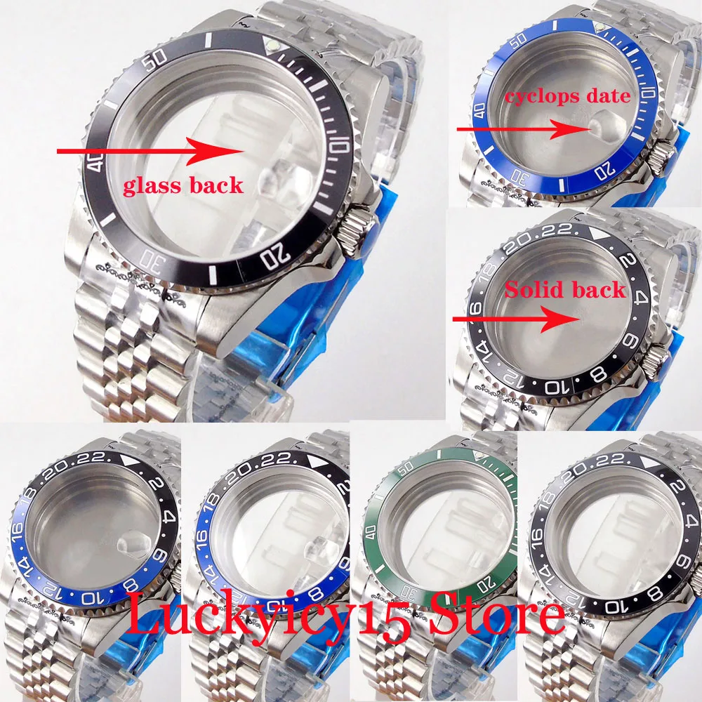 

38MM/40MM Watch Case Stainless Steel Fit NH35 NH36 MIYOTA ETA 2824 ST2130 PT5000 Movement SUB Sapphire Crystal Ceramic Bezel