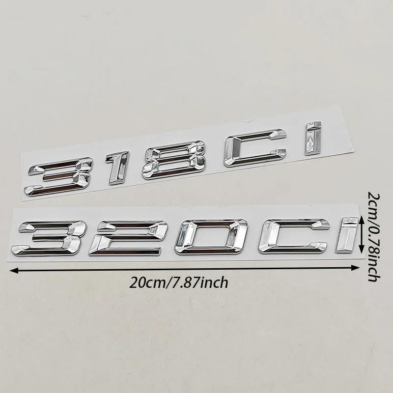 3D ABS 자동차 레터 로고 318Ci 320Ci 325Ci 리어 트렁크 배지 스티커 BMW 318Ci 320Ci 325Ci E46 자동차 테일 마킹 액세서리