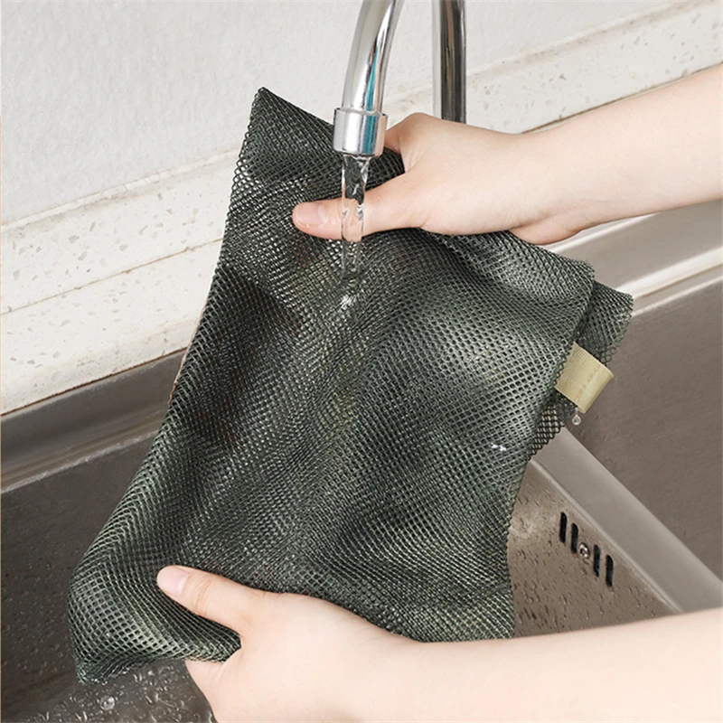 Portable Shopping Bag Reusable Storage Mesh Bags Washable Handbag Grocery Fruit Vegetable Hollow Net Bag Garlic Onion Organizer