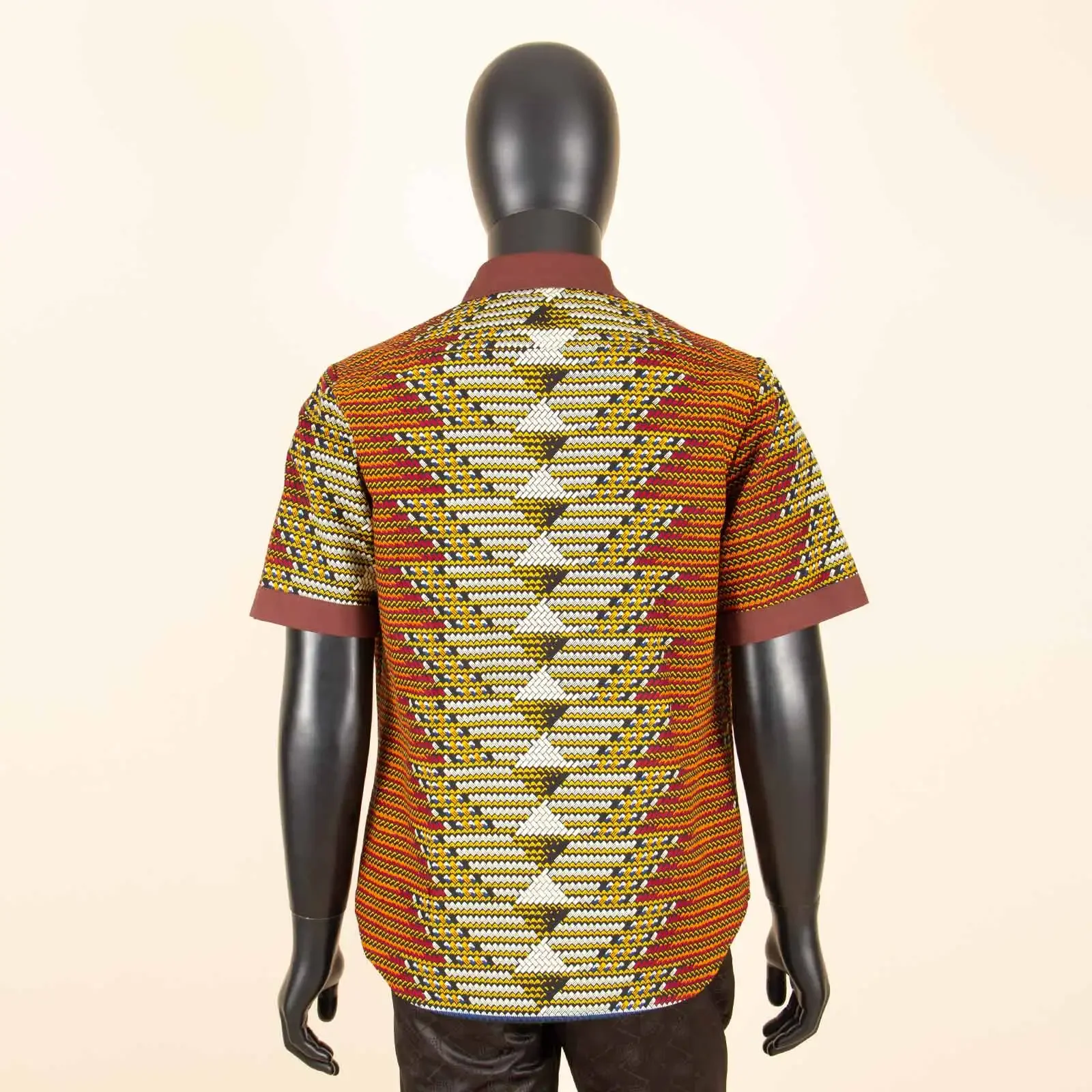 Men African Short Sleeve V-neck Casual Blouse Dashiki Top Ankara Attire Traditional Clothing Plus Size A2312004