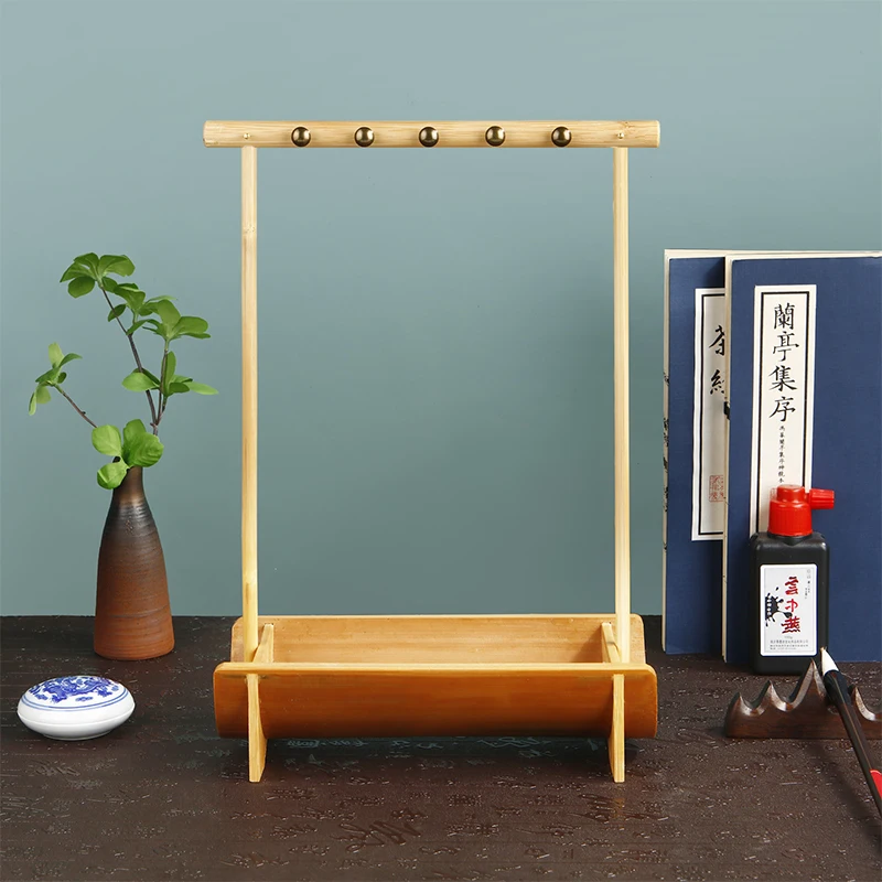 Calligraphy Pen Holder Bamboo Chinese Brush Holder 8/10 Needles