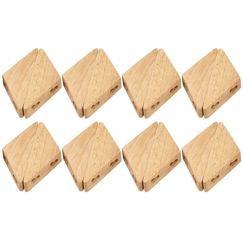 

16Pcs Natural Wood Clothes Hanger Wall Mounted Coat Hook Key Holder Hat Scarf Handbag Storage Hanger Bathroom Rack