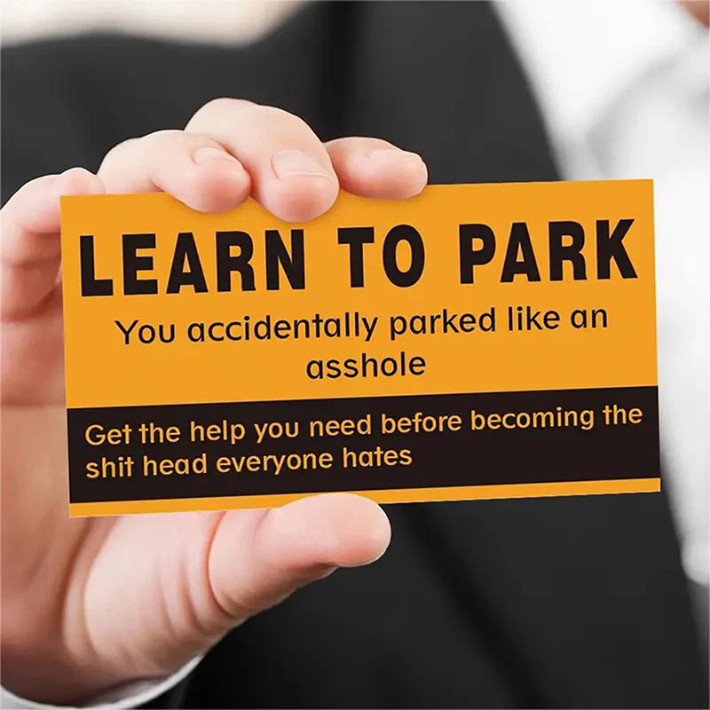Parking Violation Cards 50Pcs Bad Parking Cards You Parked Like An Idiot Funny Cardboard With Multi Violation Reasons