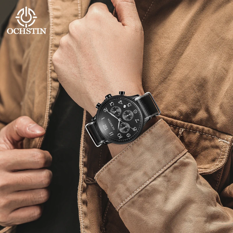 Fashion Date Quartz Men Watches Nylon watchband Top Brand Luxury Male Clock Chronograph Sport Mens Wrist Watch Relogio Masculino