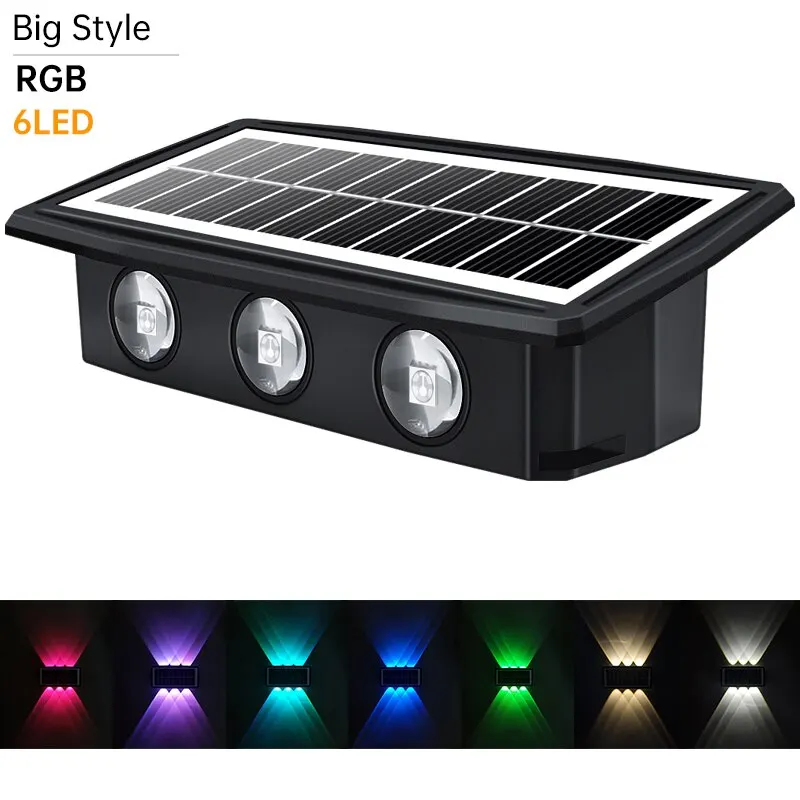 4 Lampade Da Parete Solari RGB Con 7 Colori: Auto ON/OFF, IP65 Impermeabili Per Esterno (recinzione, Veranda, Garage)