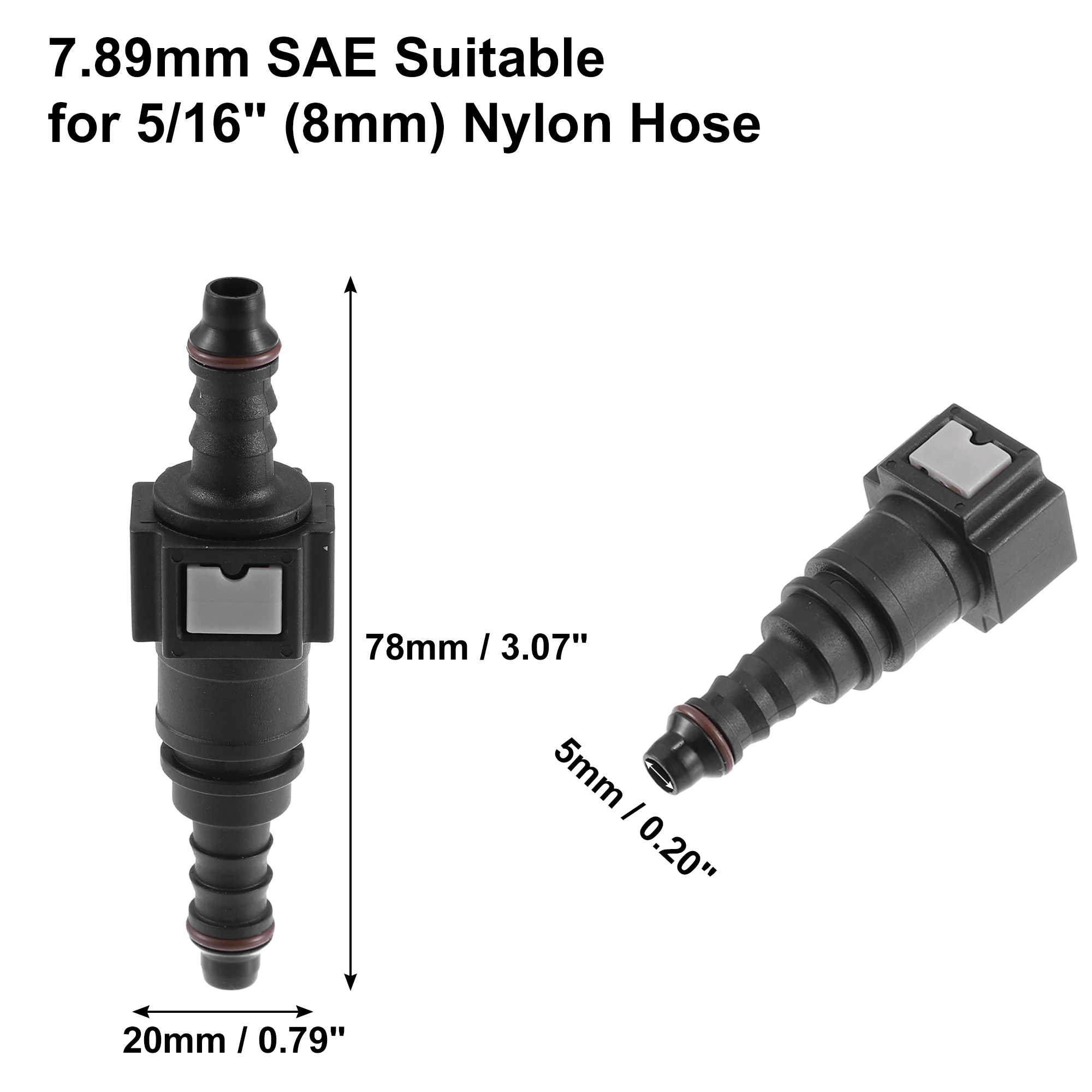 Hose Coupler 4Pcs 6.3mm 7.89mm 8mm 10.5mm Straight Fuel Line Hose Quick Release Connector Disconnect Fuel Line