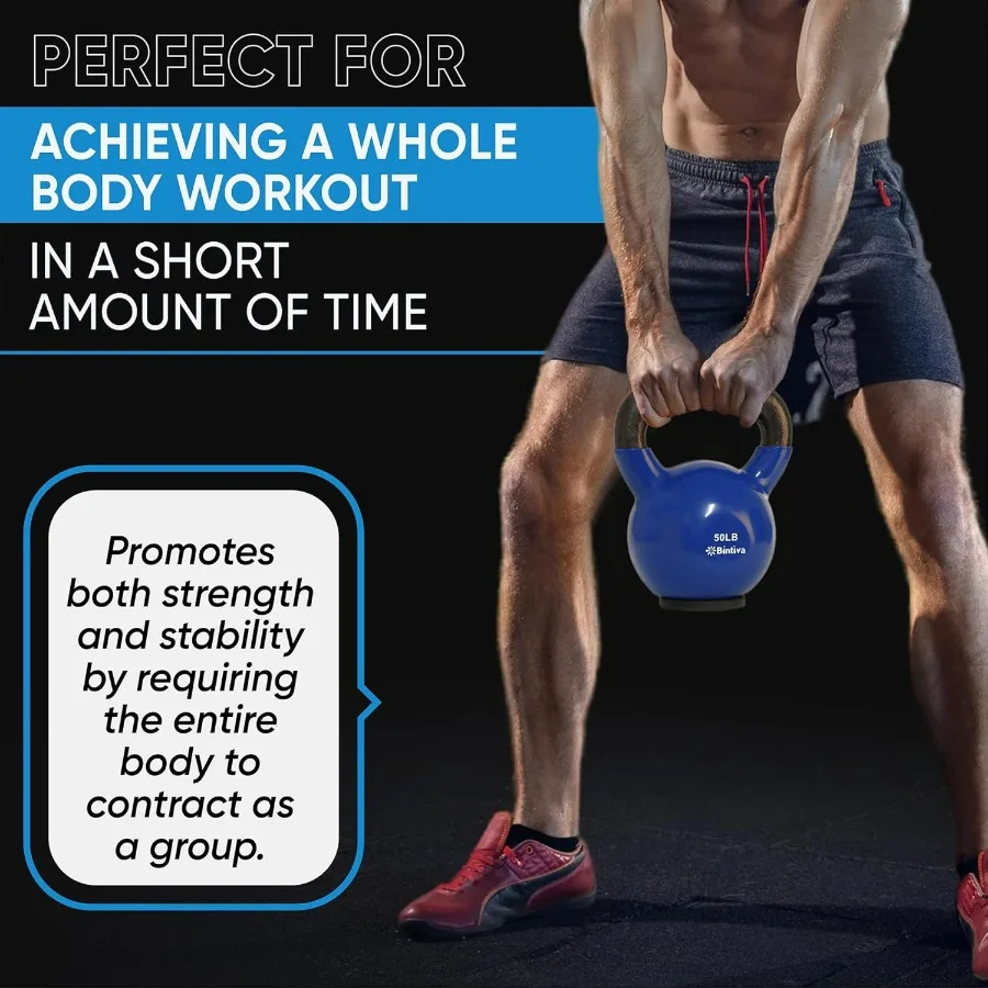 Kettlebell Sets Professional Grade - Strength Training Kettlebells for Home Workout - Cast Iron Kettle Bell Weight Sets for Men