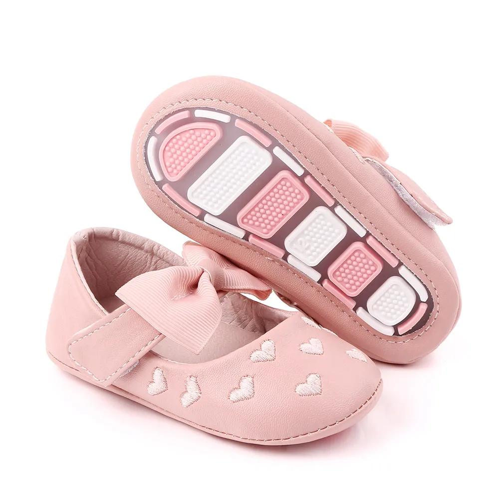 Baby Girl Shoes Mary Jane Cute Bowknot Spring and Summer Sandal Soft PU and TPR Sole Anti-slip for 0-12M Baby