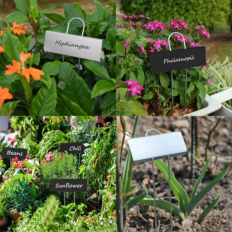 Plantas metálicas impermeáveis Tags para jardim, etiquetas para plantas em vasos, marcador de flores, suprimentos agrícolas, jardinagem, 12PCs