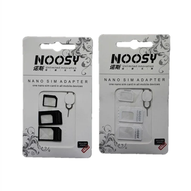 10Set 4 In 1 Adattatore Per Scheda Nano Sim Noosy + Adattatore Per Schede Micro Sim + Adattatore Per Scheda Sim Standard Per Iphone