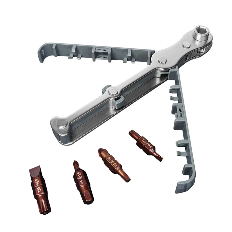 

Multifunctional Bidirectional Ratchet Screwdriver Set Metal+Plastic Anti-Slip Handle Dual-Purpose Screwdriver Set Tool