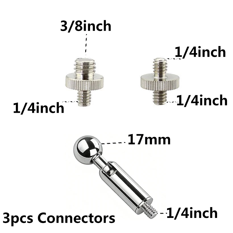 Metal Tube Extendable Rod Selfie Stick Monopod Extention Pole Stand Holder with 1/4inch Screw Ball Head for Mobile Phone Cameras