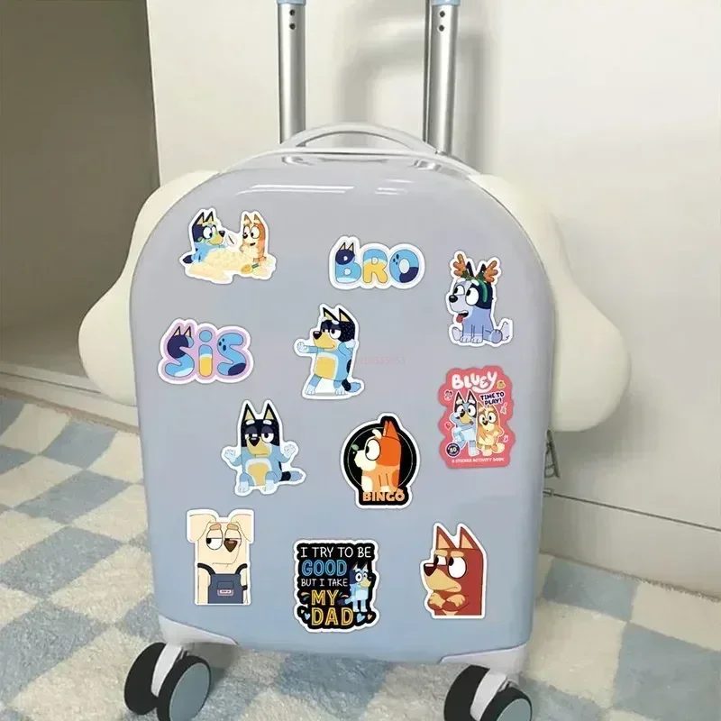 50pieces/bag Cartoon Cute Bluey Graffiti Creative Sticker Desk Computer Suitcase Guitar Waterproof Sticker Stationery Kids Toy