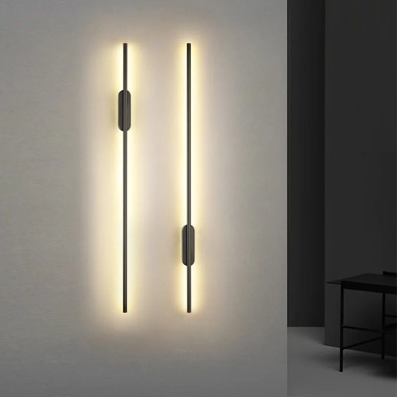 Minimalist Long Led Black Wall Lights Indoor Decoracion Bedroom Bedside Wall Lamps Stairway Hallways Modern Home Interior Sconce