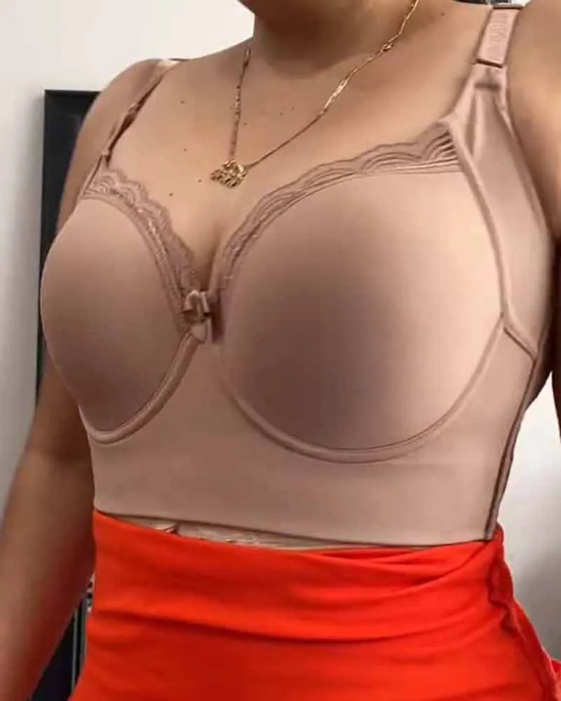 Women Shaping Underwear Shaper Bra Adjustable Back Closure Chests Gathering Effect