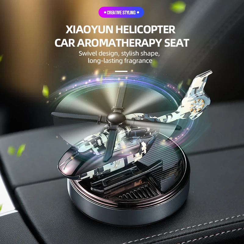 Air Freshener Car Solar Powered Rotation Helicopter Airplane Air Freshener Solar Helicopter Interior Perfume Trim Diffuser Rotary Aromatherapy air freshener