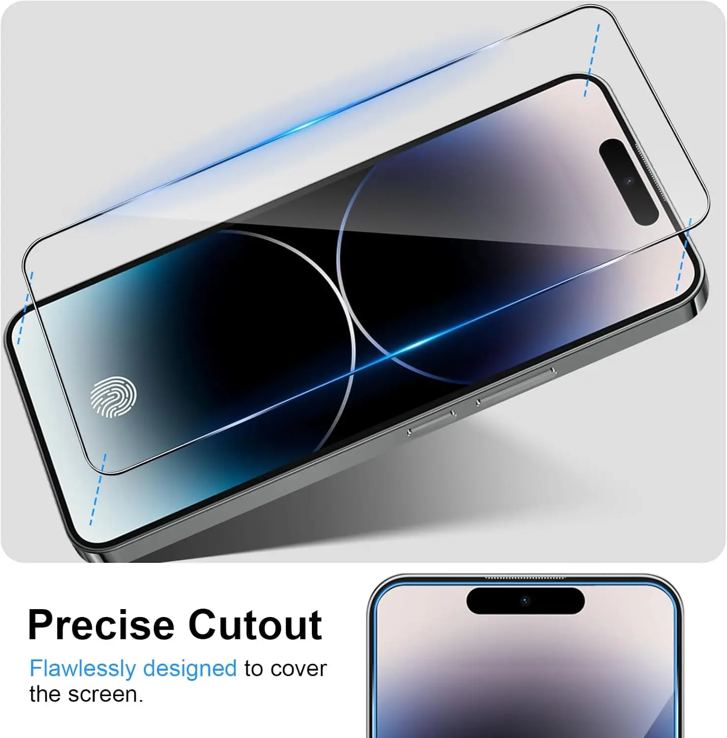 Premium Tempered Glass Screen Protector with Fingerprint Unlock Feature - Multiple Quantity Options Available