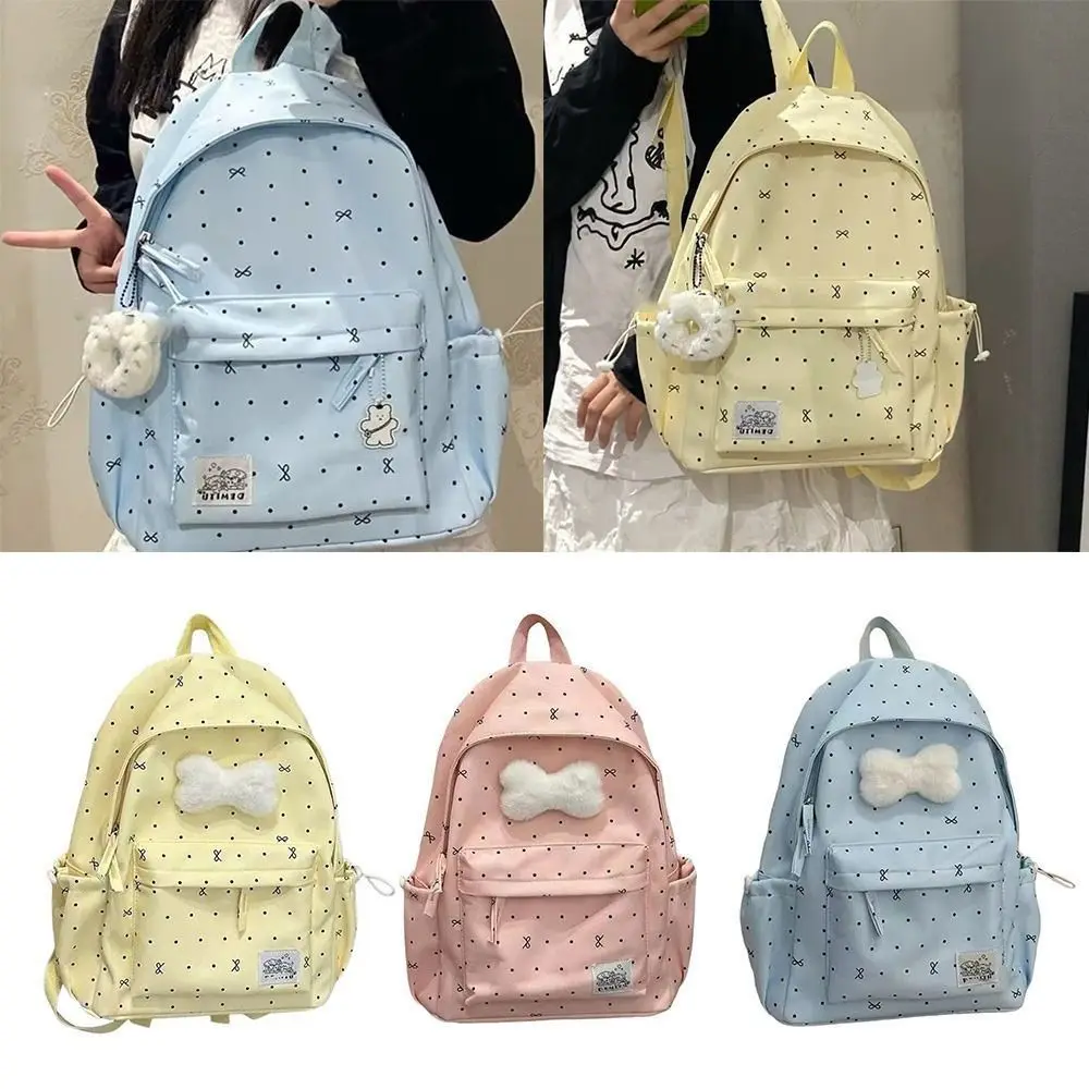 New Large Capacity Bow Backpack Ultra-light Breathable Girls Backpack Nylon Students Bookbags 2