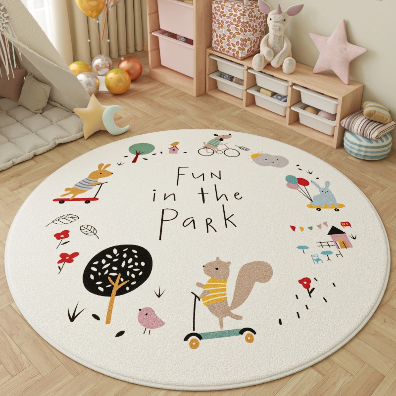 Cartoon Style Living Room Decoration Carpet Fluffy Soft Plush Rug Color Round Rugs for Bedroom Large Area Thick Lounge Floor Mat living room carpet
